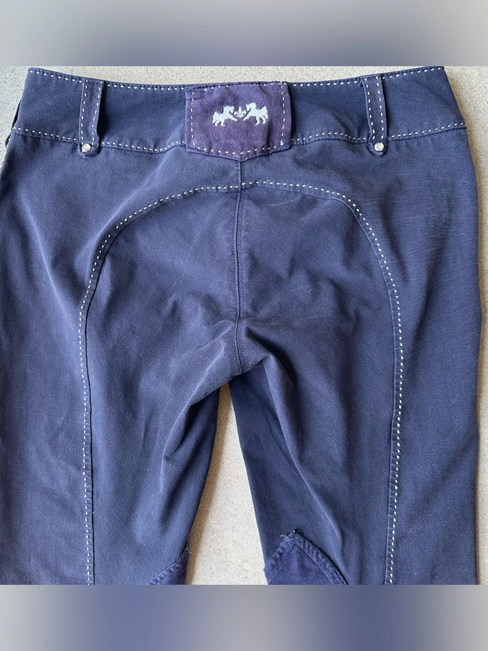 Navy Equestrian Breeches with Knee Patches by Equine Couture Horse Riding Pants